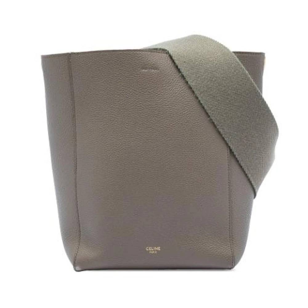 Celine Vintage Pre-owned Seau Sangle Bucket Bag - Vintage - Dame - Grå - ONE SIZE - Læder