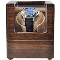 Watch Winder för 1 klocka Brunt batteri - Watch Winder för automatiska klockor - Automatisk Watch Winder Box - Enkel Watch Winder - Brun