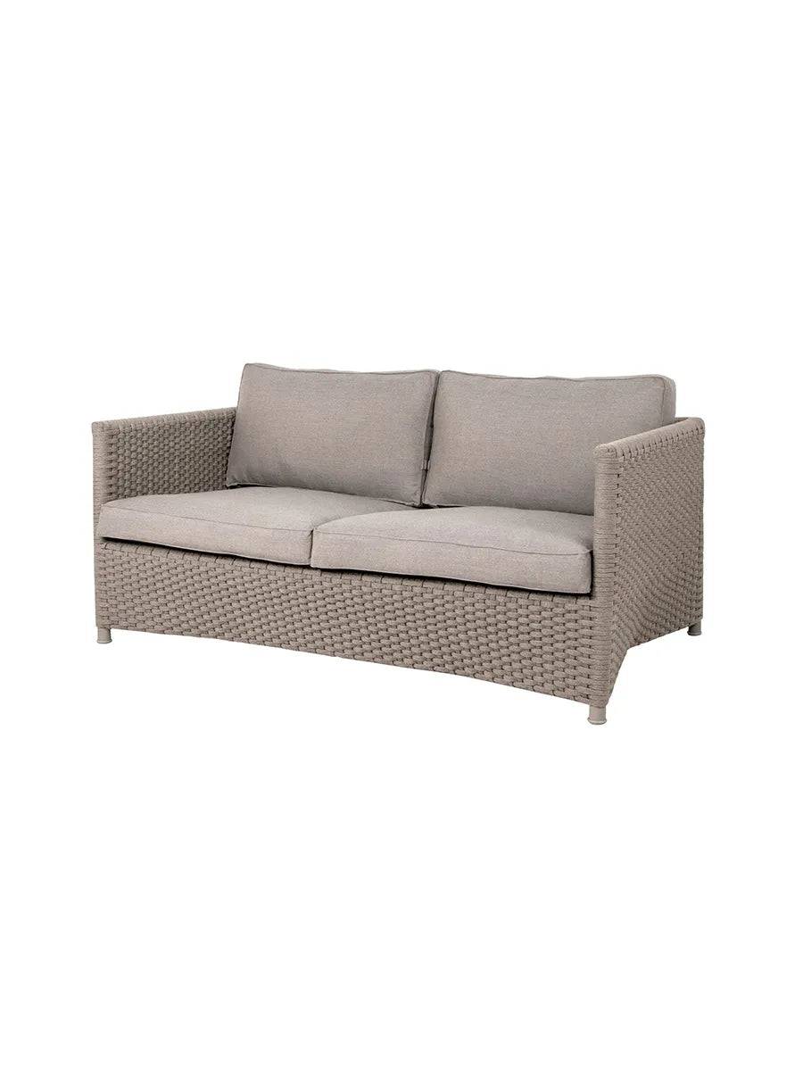 Diamond 2 pers Sofa inkl. hynde fra Cane-line Taupe, Soft Rope / Cane-line Natté hynde - Jacobsen Plus