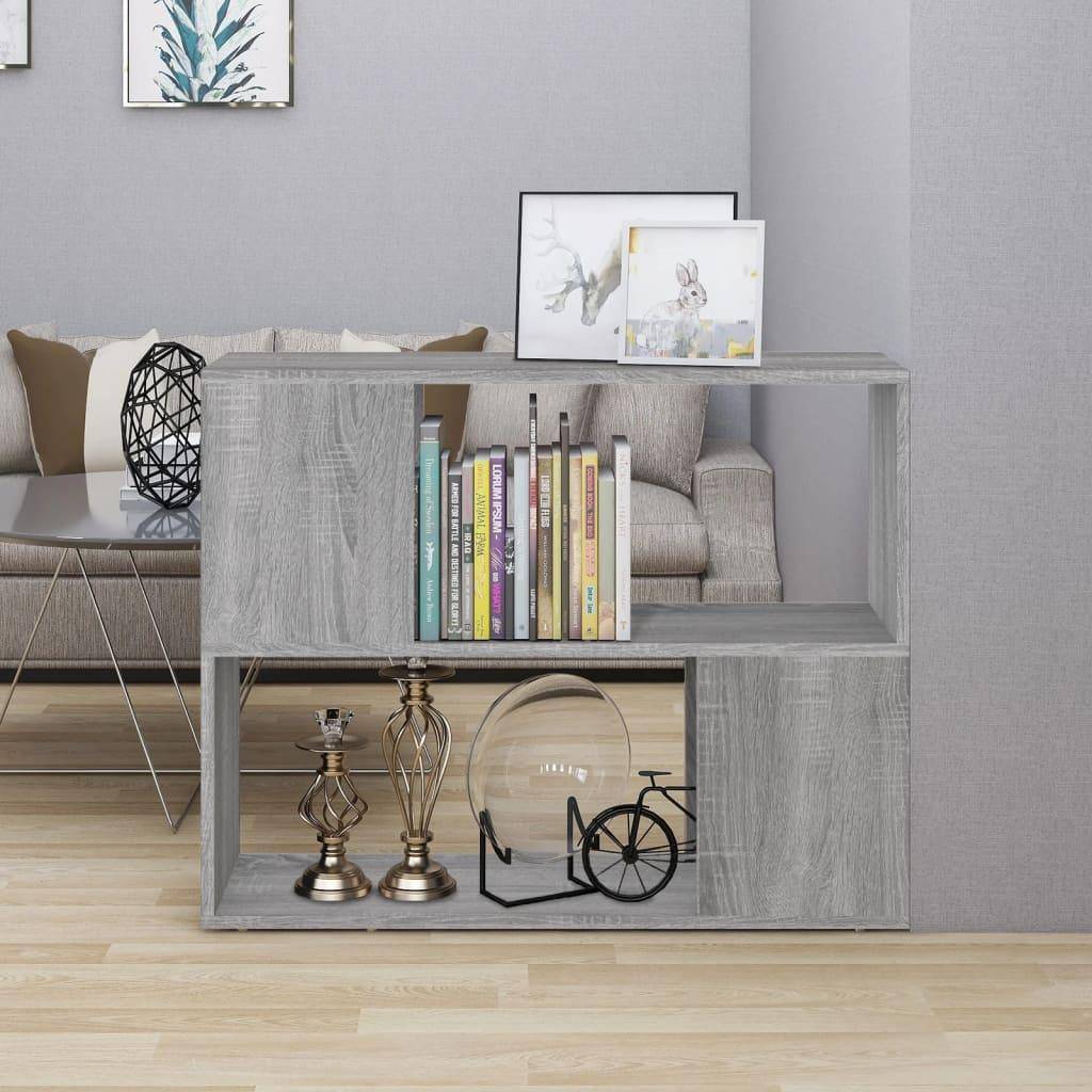 Bogreol/rumdeler 80 x 24 x 63 cm - grå sonoma-eg