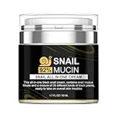 Snigelreparationskräm, Natural Hydrating Black Snail Repair Cream Moisturizer, Presstyp Uppfriskande ansiktskrä 50ml, män Kvinnor Snigelhudvård för hudföryngring Goowafur