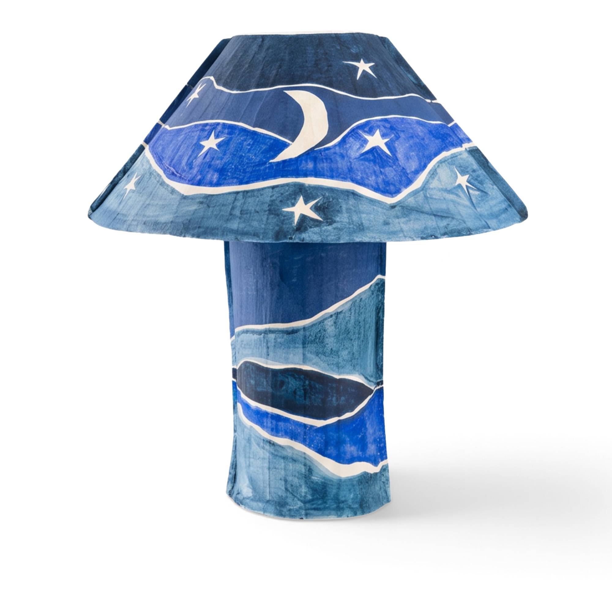 Dusty Deco - Luna Blue Painted Paper Lamp OS - Bordlamper - Matthew Williamson - Blå - Papir