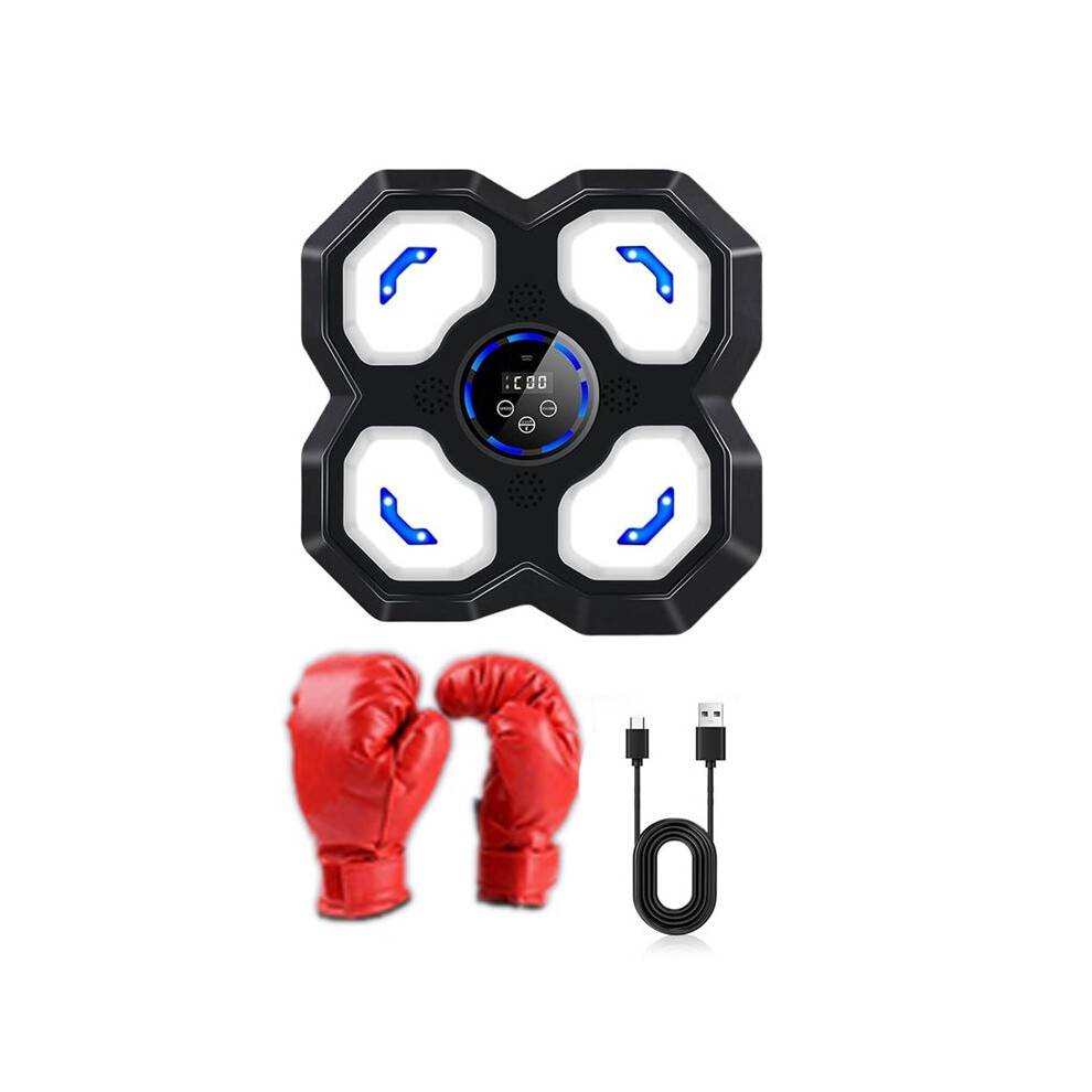 Music Boxing Machine for Kids and Teens Adults, Trainer Equipment with Gloves, Wall Boxing Music Workout Machine Black