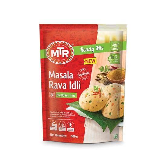 MTR Masala Rava Idli Mix - Frukostmix | Snabb frukost | Snabb färdig att laga mix | Färdig att göra sydindisk frukost | 500g beige