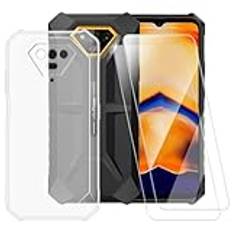 ESACMOT Klart fodral kompatibelt med Ulefone Armor X13 + [2-pack] skärmskydd härdat glas, stöttåligt fodral för Ulefone Armor X13 (5,5 tum)