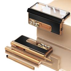 Til Samsung Galaxy Z Fold 3 Magnetisk Etui 4-i-1 Hængsel S Pen Holder Luksus Læder Cover med Pen, Fuld Beskyttelse