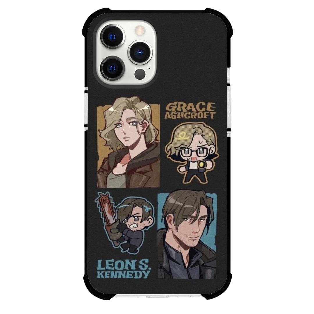 Resident Evil Requiem Phone Case For iPhone Samsung Galaxy Pixel OnePlus Vivo Xiaomi Asus Sony Motorola Nokia - Leon Scott Kennedy And Grace Ashcroft Chibi Art