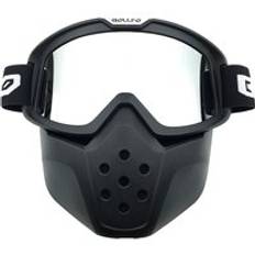 Skid snö cykel motorcykel ansiktsmask glasögon motocross motorcykel öppet ansikte avtagbar skyddsglasögon för haj raw jet hjälmar glasögon - Svart blå