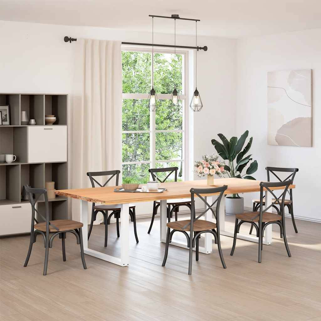 vidaXL spisebordsben U-formet 3 Stk. hvid 100x(72-73) cm stål