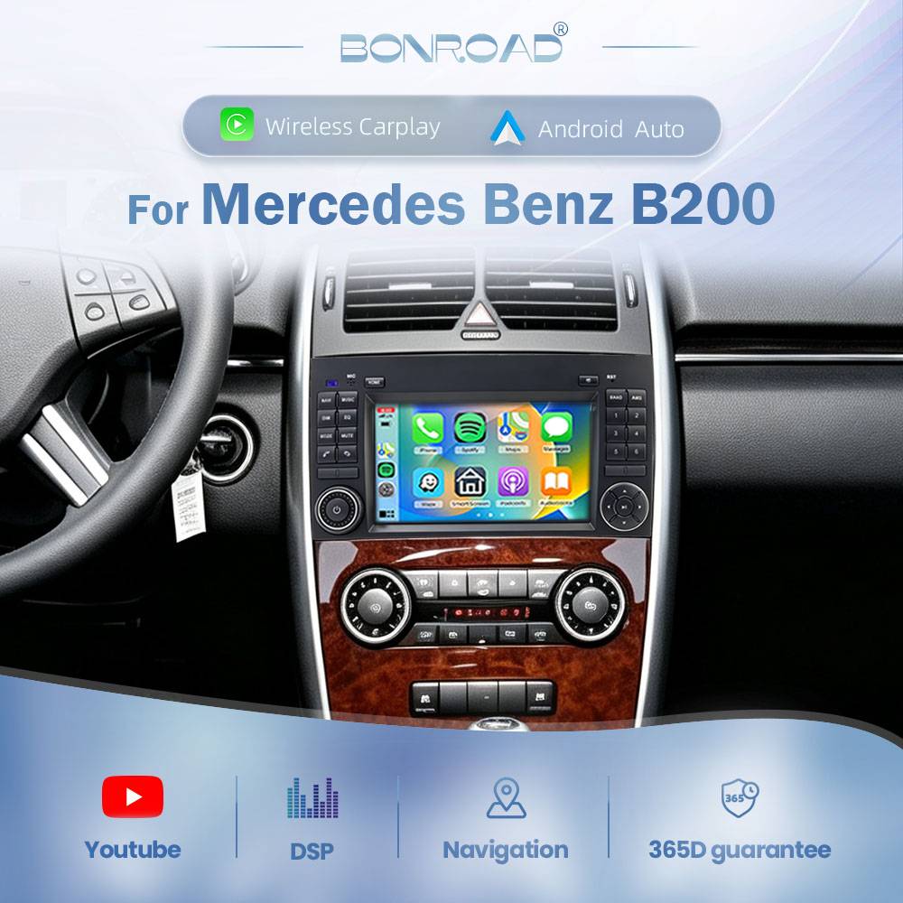 BONROAD 7'' Car Radio Carplay Touch Screen For Mercedes Benz B200 W245 B150 B170 W169 2004-2012 Viano VITO Sprinter W639 A180 A160 2006-2016 Car Video Multimedia Player Wireless Apple Carplay Android