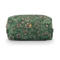 PIP Studio Coco Kosmetiktaske - Medium - H 10 x B 21,5 cm - Polyester/fløjl - Green bloom