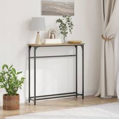 Konsolbord med hylla med lagring artisan ek 75 x 19.5 x 75 cm