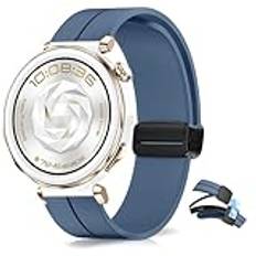 KeHowy 20 mm silikonrem kompatibel med Huawei Watch GT 5 Pro 42mm/GT 3 Pro 43mm/GT 3 42mm/GT 2 42 mm, magnetiskt klockarmband i silikon för Huawei Watch 2/Watch 2 Pro/Watch 2 Sport - blå