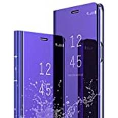 Fodral till Samsung Galaxy S10 Plus mobiltelefonfodral läder flip fodral spegel skyddande ställ flip fodral 360 grader stötsäkert original läderfodral premium mobilväska skydd skal etui för Samsung S10 Plus