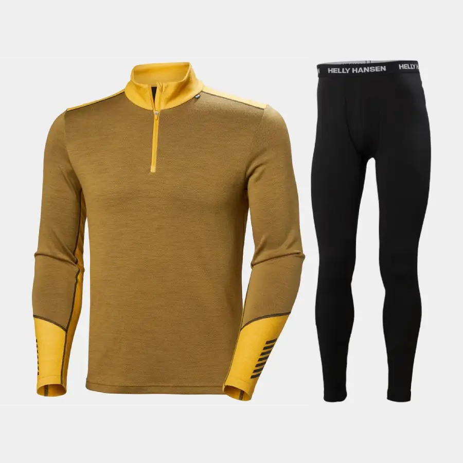 Helly Hansen Men's LIFA® Merino Midweight Half-Zip & Pants Skiundertøj Sæt Herre - Lynx / Black - M