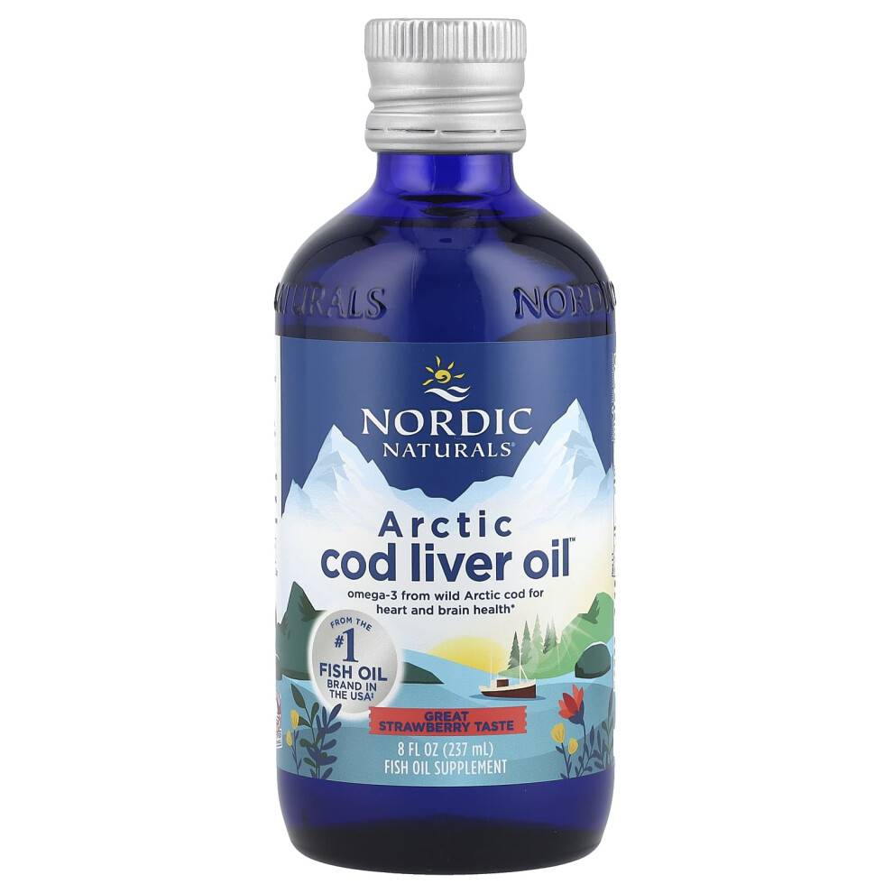 Nordic Naturals, Arctic Cod Liver Oil, Strawberry, 8 fl oz (237 ml)