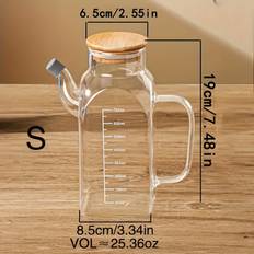 TEMU 1 Bottle, Glass Oil Bottle, Leakproof Oil Jug, Vinegar Bottle, Storage Container For Kitchen Condiments Outdoor Bbq Picnic, Kitchen Supplies Oil Bottle, Vinegar Bottle