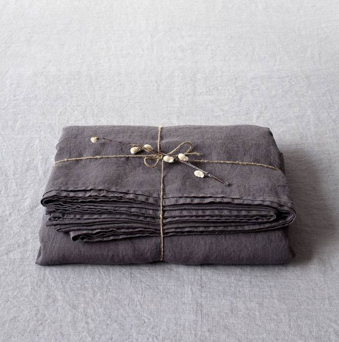 Lagen Vasket Hør - Dark Grey - Linen Tales - 200x260.