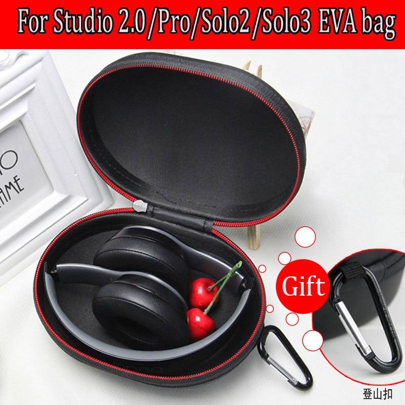 Bärbart hårt eva hörlursfodral för beats by dre studio 2.0/ pro/solo 2/ solo 3 trådlös hörlurslåda stötsäker vattentät väska