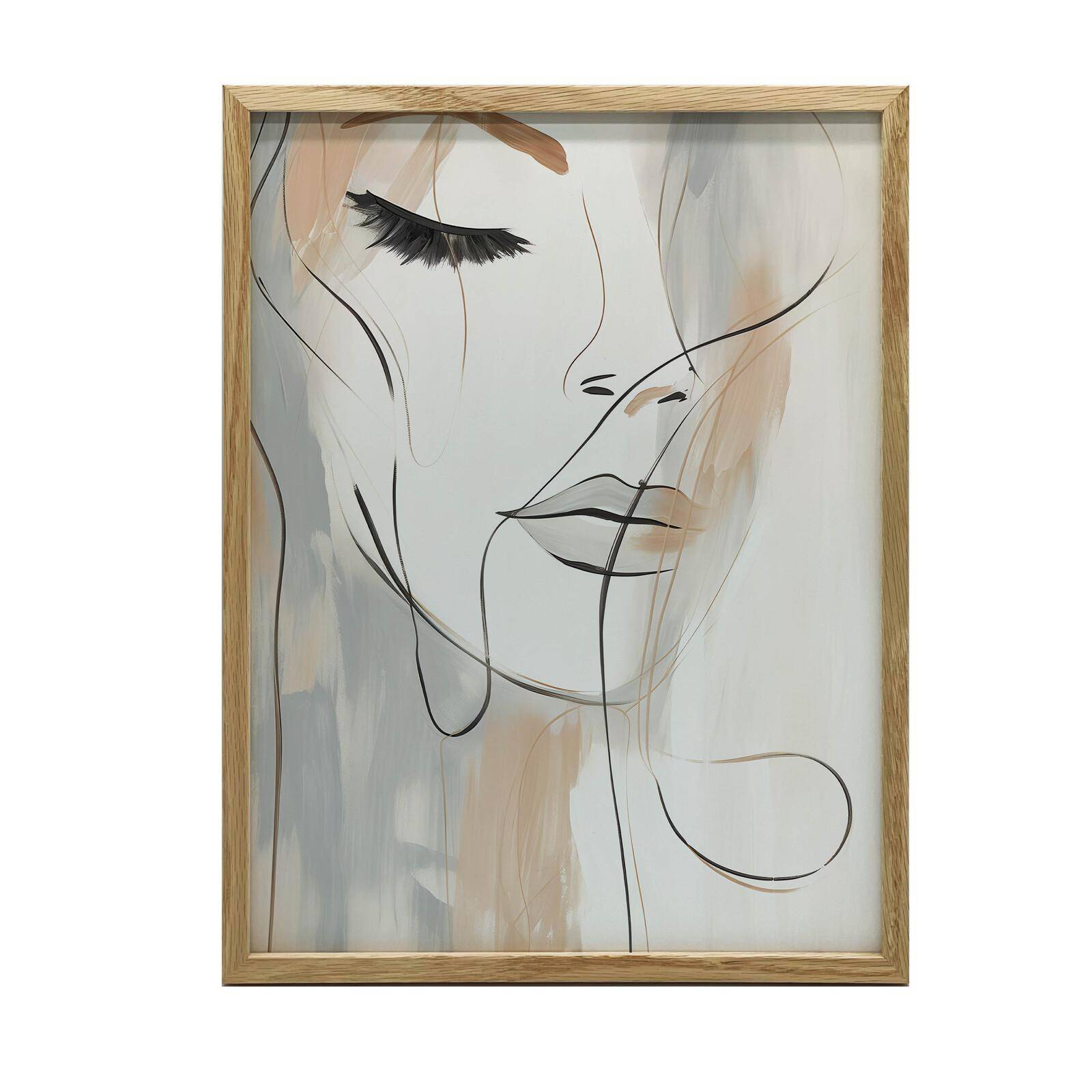 Elegance in Brushstrokes Elegance in Brushstrokes, 30X40 Cm, Light Oak Wooden Frame, Matte Paper 230 Gsm 36