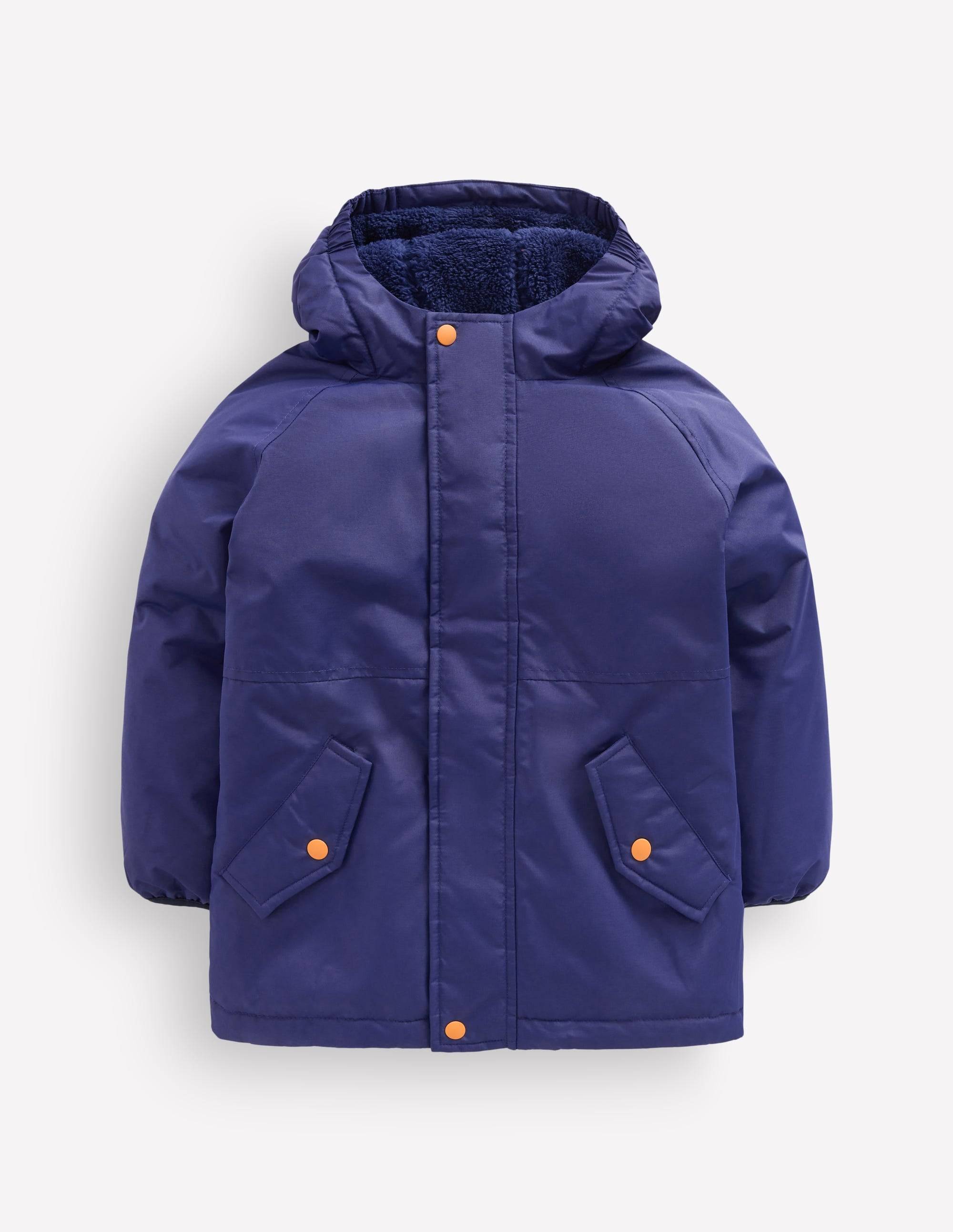 Boden Boys Borg Lined Anorak in Blue | Size 6-7 Years