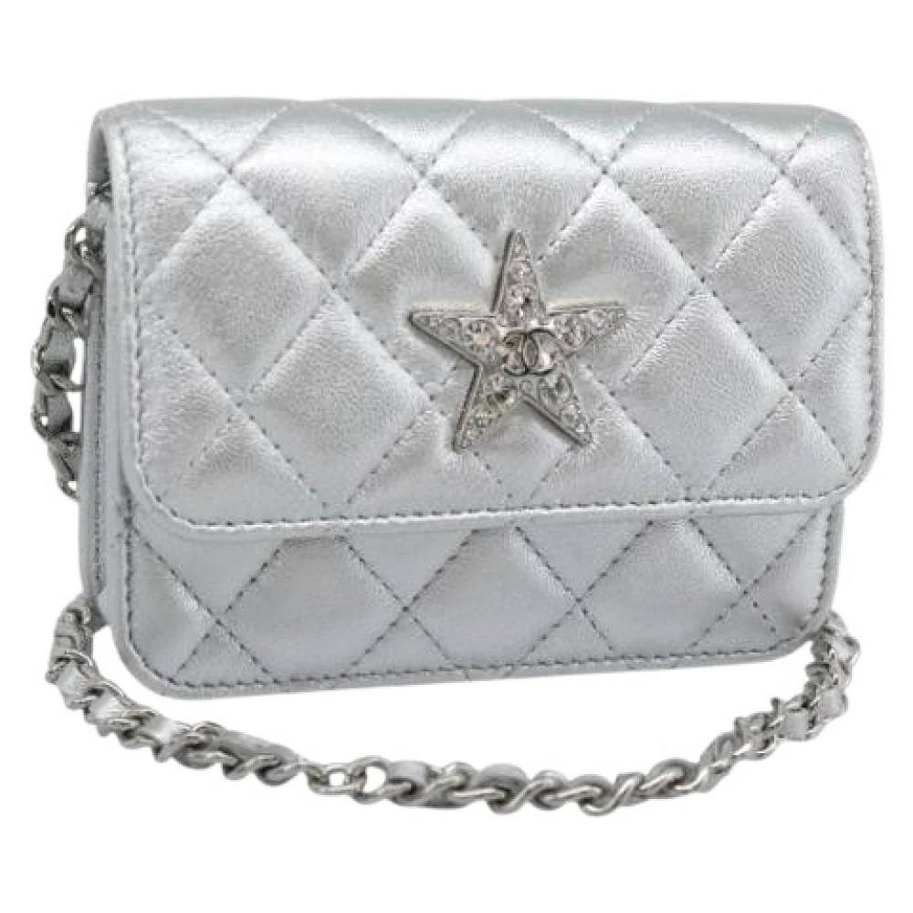 Chanel Vintage Pre-owned Vintage Mini Skuldertaske - Vintage - Dame - Grå - ONE SIZE - Uld