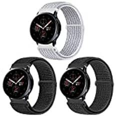 KIBDSNG 3-pack 20 mm armband kompatibelt med Samsung Galaxy Watch 3 41 mm/Galaxy Watch Active 2 40 mm 44 mm, justerbar nylon sportklocka armband ersättningsarmband för Gear Sport/Gear S2 Classic/Garmin Vivoactive 3, 20mm, Nylon,