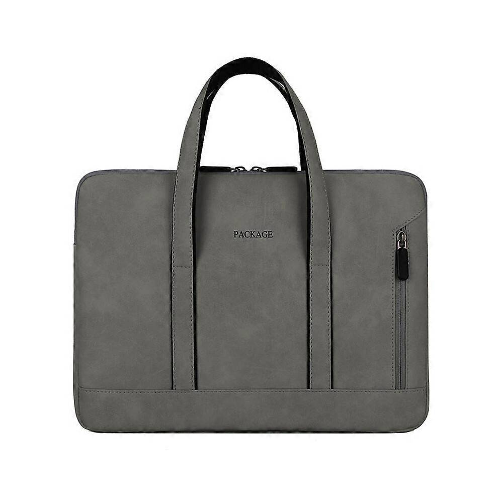 (15.6, Dark gray) Fashionable Laptop Bag Women Portable Briefcase Waterproof Computer Sleeve Case