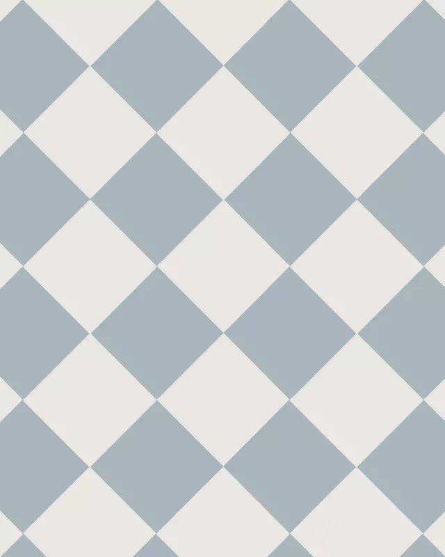 Klinker - Schackrutigt 15 x 15 cm gråblå/vit