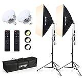 Skytex Softbox belysningskit (2-pack), 20 x 28 tum mjuk låda | 85 W 2700-6400 K E27 LED-lampa kontinuerlig fotograferingsbelysning, fotostudiolampor utrustning för kamerasession, videoinspelning