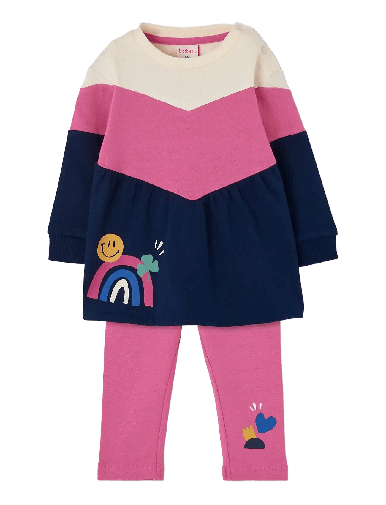 BOBOLI Set Knit Combined For Girl -Bci | Navy | 122