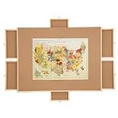 yztju Pusselbräda - Pusselbord av trä med lock - 76,2x54,5cm/30x21,46 tum Pusselorganisatör av trä, Pusselbord av trä för vuxna och barn