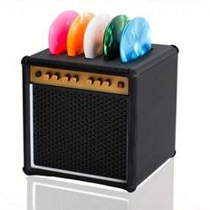 1 st. plektrumhållare för gitarr - gitarrformat plektrumorganiseringsfodral, rymmer 5 gitarrplektrum, bekväm bärande, elegant plektrumfodral för gitar - Svart (1 st)