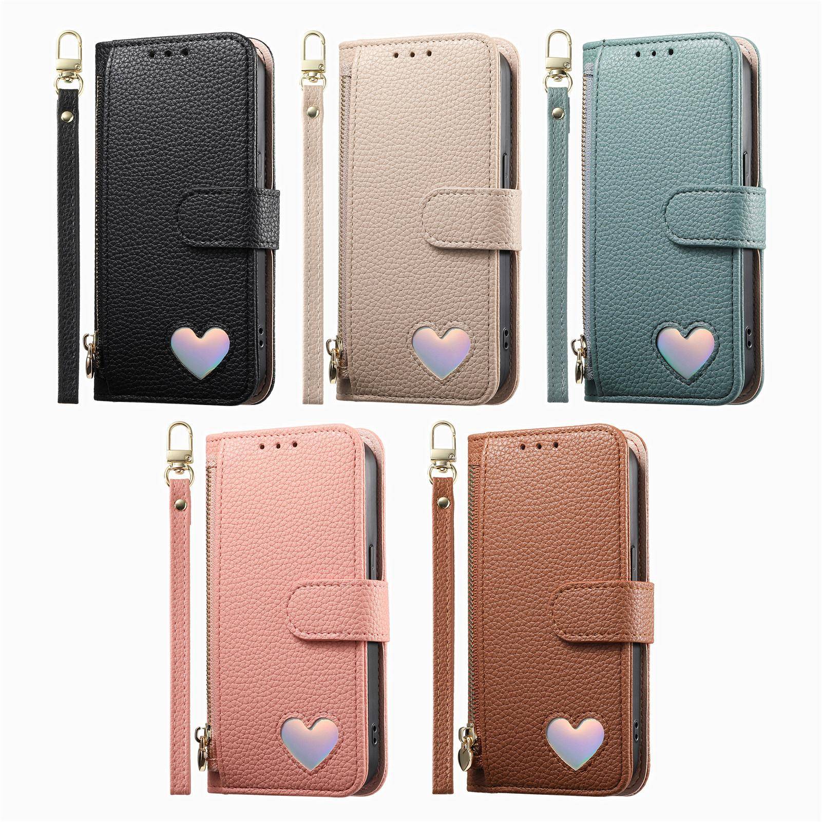 Plånboksfodral med flipp för Honor 600 400 200 100 90 70 50 Smart Pro Lite SE 5G, PU-läder med dragkedja, kortplatser, handrem grå färg