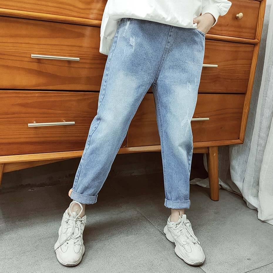 Jeans för Flickor - Resår i Midjan - 7t