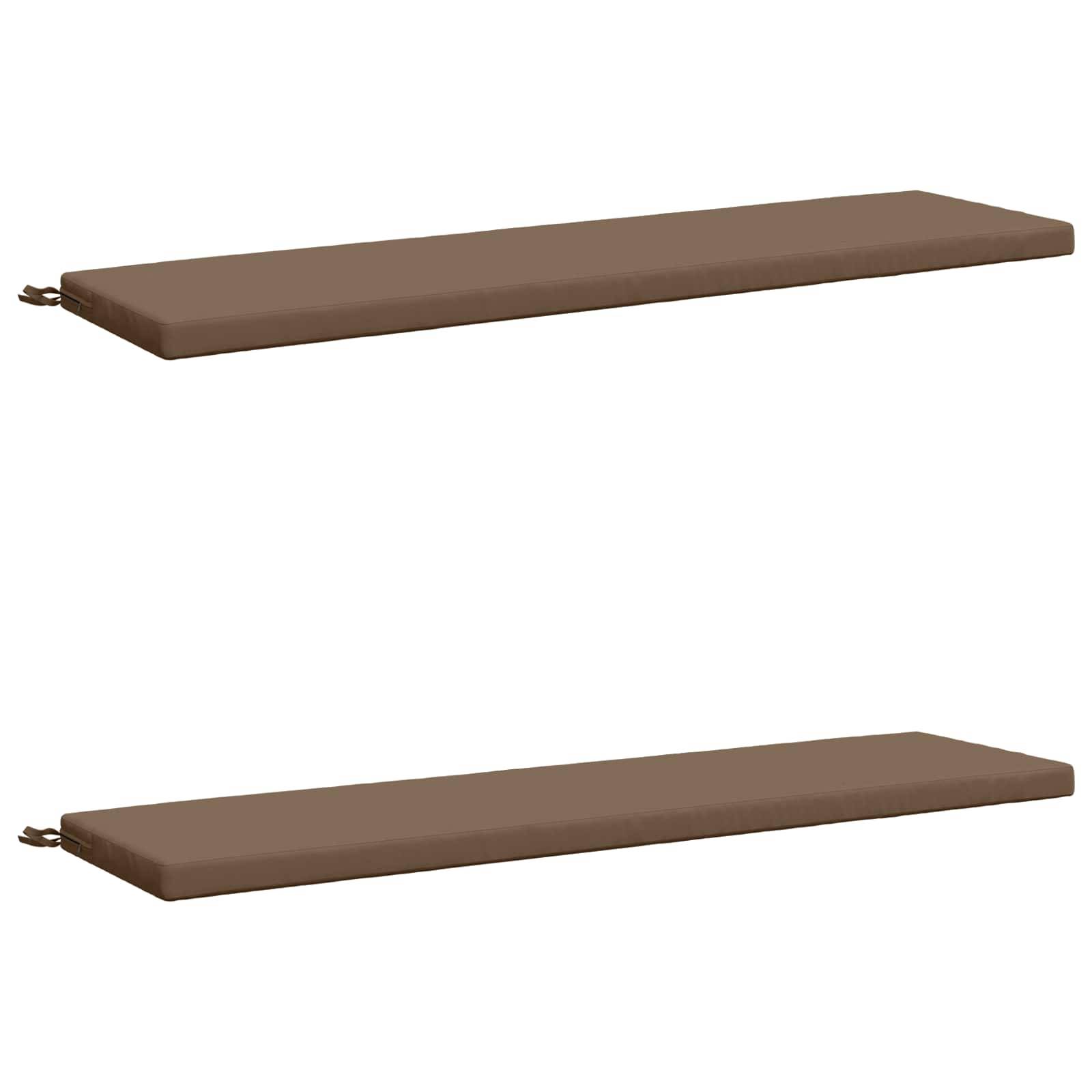vidaXL 2-delade Bänk Kuddar SOEST 2 st 100% Polyester Taupe