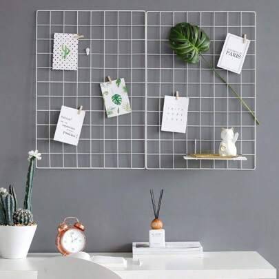 Modern heminredning Järngaller Nordisk konst Fotodisplayram Fest Metallställ Vykort DIY Förvaringshylla Väggmonterad Organiserare - Vitt (A,B,C,D,A+B+C+D,A+B,C+D)