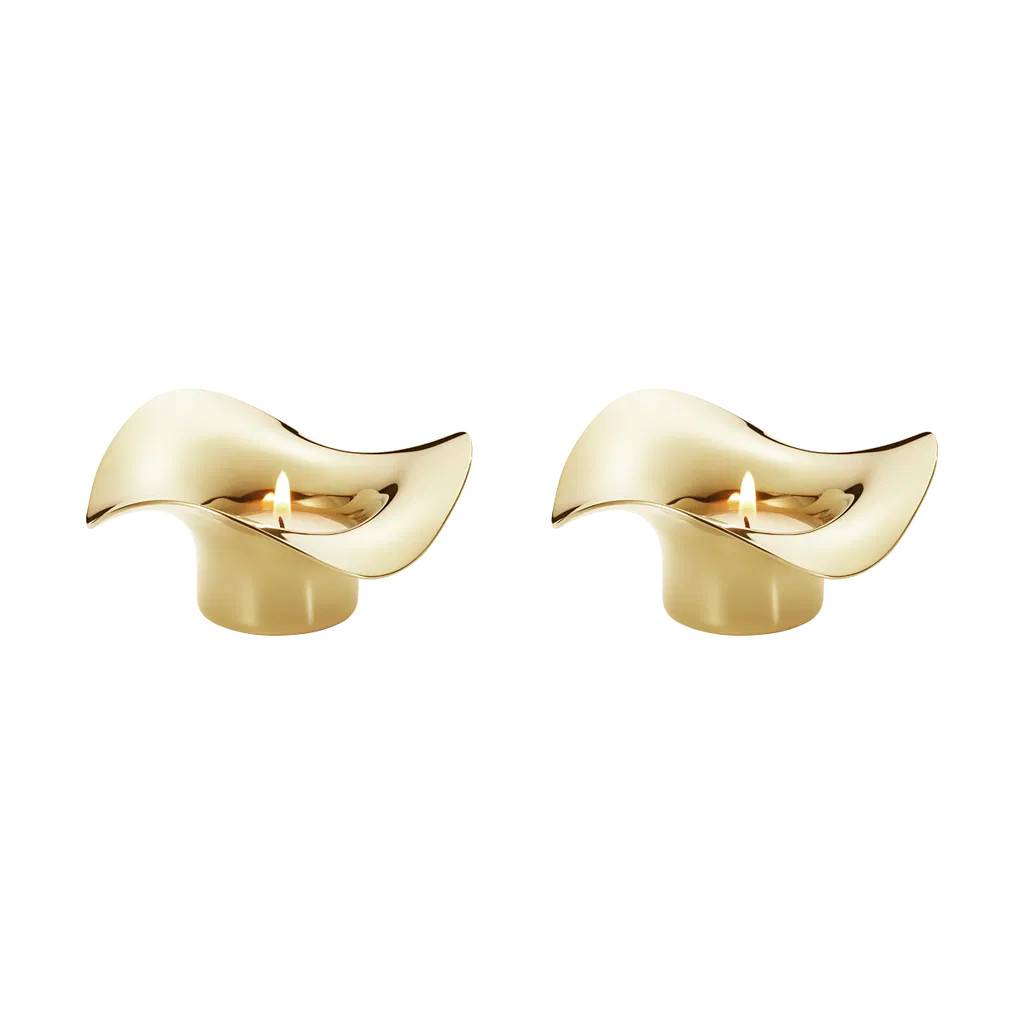 Georg Jensen COBRA fyrfadsstage, 2 stk. guld.