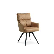 Lexpo Lotus spisebordsstol (Caramel Bull microfiber læder)