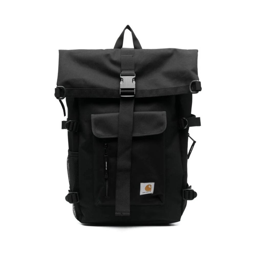 Carhartt Wip Sort Logo-Patch Rygsæk - - Tasker - Herre - Sort - ONE SIZE - Uld - Sort Logo-Patch Rygsæk
