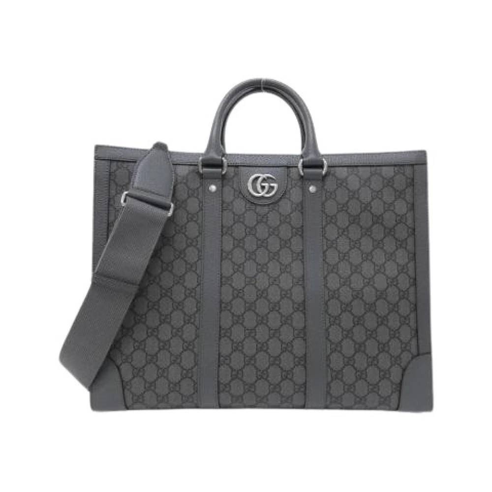 Gucci Vintage Pre-owned Ophidia GG Supreme Canvas Læder Tote Bag - Vintage - Dame - Grå - ONE SIZE - Læder
