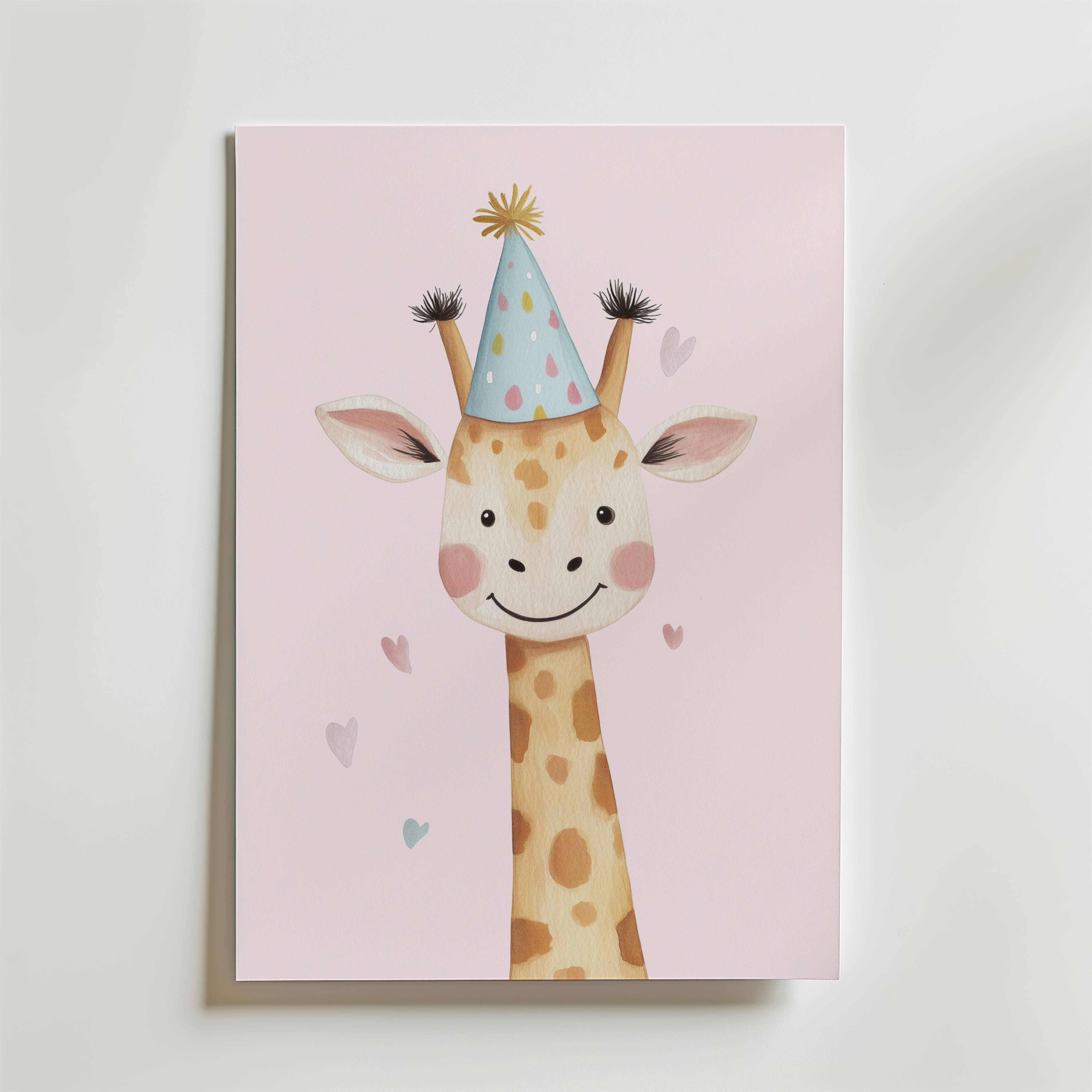 Party Giraffe Poster - Fine Art Poster 50x70 cm