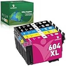 YUANQIMM 604XL Multipack Cartridges Compatible for Epson 604 XL Printer Cartridges for Expression Home XP-3200 XP-2205 XP-4200 XP-4205 XP-3205 XP-2200 Workforce WF-2950 WF-2930 WF-2935 (5 Pack)