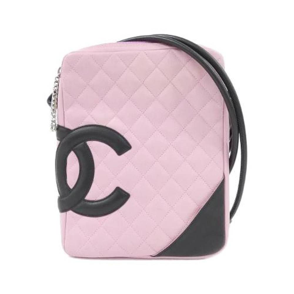 Chanel Vintage Pre-owned Cambon Line Kalveskind Skuldertaske - Vintage - Dame - Lyserød - ONE SIZE - Uld