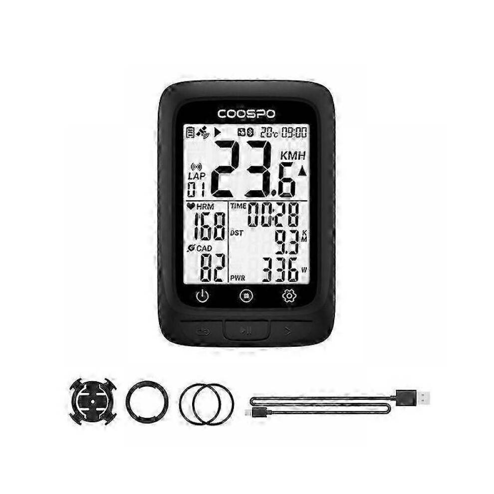(BC107-B) Wireless Bike Computer GPS Speedometer with Bluetooth 5.0 ANT+ Waterproof 2.4" Display for Cycling GPS BDS Tracking