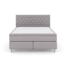 LEXI No 4 Sängpaket 160 Medium - Ljusgrå/Metall Komplett Sängpaket