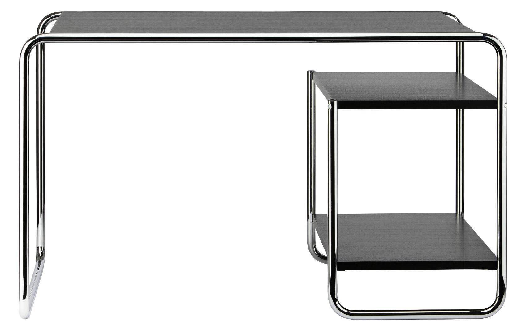 S 285/2 skrivebord, krom fra Thonet Stained beech I black TP 29 - 2 shelves inside right - Jacobsen Plus