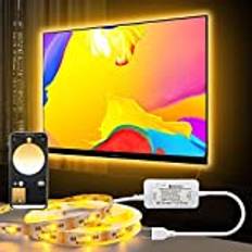 ZigBee USB RGBWW LED-remsa dimbar kit, 3 m smart TV-bakgrundsbelysning arbeta med Hub Bridge, Echo Plus, APP/Alexa röststyrning RGBCCT LED-lampor för ambiance Lighting