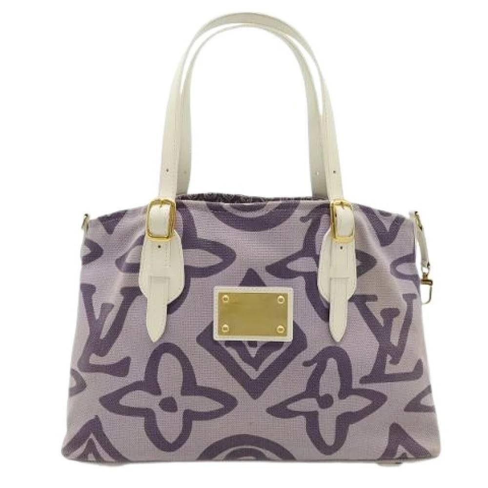 Louis Vuitton Vintage Pre-owned Trot PM Canvas Tote Bag - Vintage - Dame - Lilla - ONE SIZE - Læder