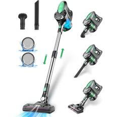 Vactidy Akku Staubsauger kabellos, Blitz V8 Kabelloser Staubsauger mit abnehmbarem Akku, 22KPa Saugkraft für Hartholzböden, bis zu 35min Laufzeit, Grün